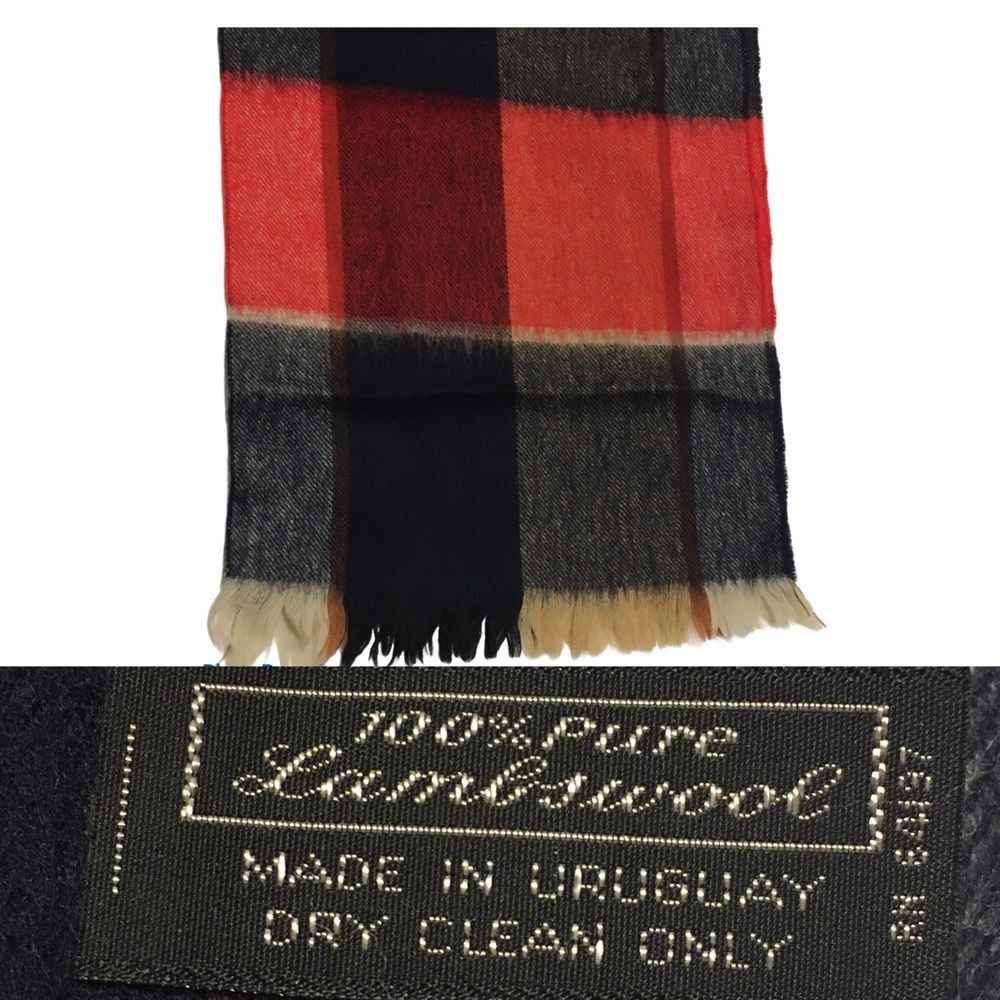 Womens Scarf 100% Pure Lambswool 52”scarf Red Blue